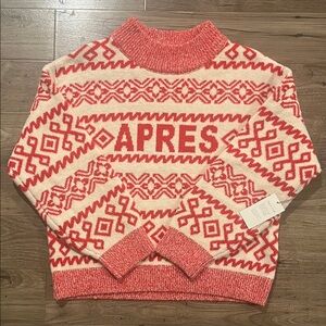 a new day Red and Cream Apres Sweater